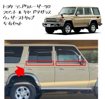 LAND CRUISER70 GRJ76K คิ้วรีดน้ำฝน แท้ศูนย์ Toyota Japan (Pre-order product, takes 25-30 days by ship)