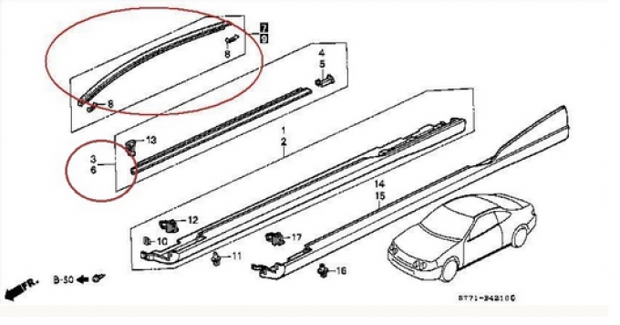 ของแท้ฮอนด้า ใหม่ DC2 Integra Mall Refresh Set Drainer Mall Roof Mall Glass Mall Windshield Mall Door (Pre-order product, takes 25-30 days by ship)