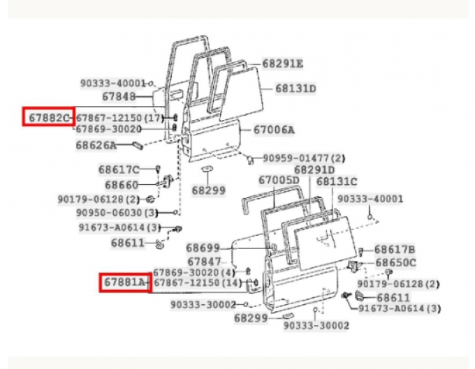 LAND CRUISER70 ยางขอบประตูฝาท้ายด้านหลัง แท้ศูนย์ Toyota Japan (Pre-order product, takes 25-30 days by ship)