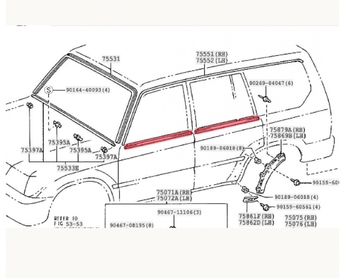 LAND CRUISER90 คิ้วรีดน้ำฝน (Pre-order product, takes 25-30 days by ship)