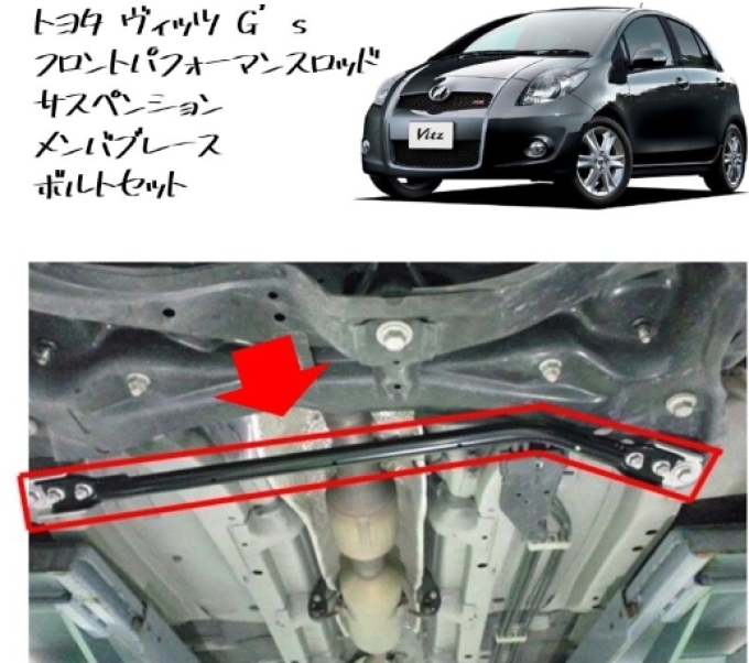 ชุดน๊อตค้ำโช๊คหน้า Toyota Vitz GS อ้างอิงรุ่นรถที่รองรับ ประเภทโตโยต้ายาริส KSP/SCP/NCP/NLP9 โตโยต้า อควา รุ่น NHP10/NHP10H (Pre-order product, takes 25-30 days by ship)