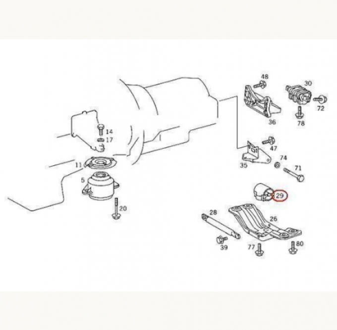 S-Class W140 400SEL 500SE 500SEC 500SEL 600SE 600SEC 600SEL S420 S500 S500C S600 S600C Mercedes Benz Transmission Mount (Pre-order product, takes 25-30 days by ship)