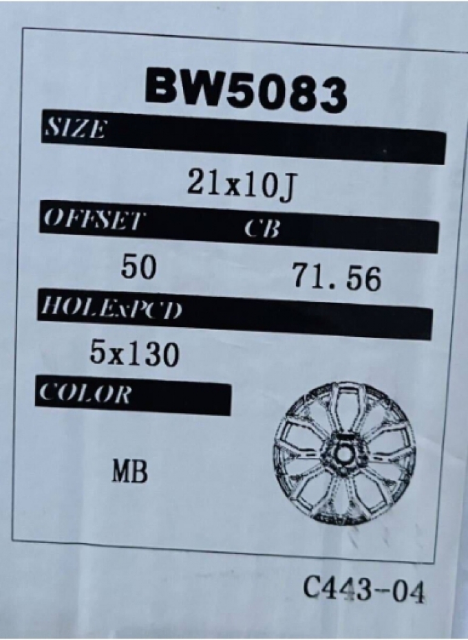 21-inch wheels (4 pieces) for Porsche, Cayenne, etc. New, custom made from genuine parts Wheel size 10J x 21 inches + 50 PCD 130 (4 pieces) (Pre-order product, takes 25-30 days by ship)